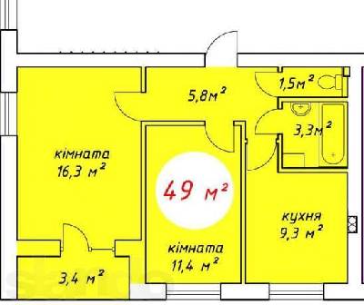 2-комнатная 49 м² в ЖК Дубовый гай от застройщика, г. Ирпень