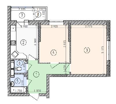 2-комнатная 57.55 м² в ЖК Вышиванка от застройщика, Киев