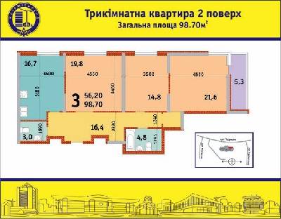 3-комнатная 98.7 м² в ЖК на ул. Радунская, 28-32 от застройщика, Киев