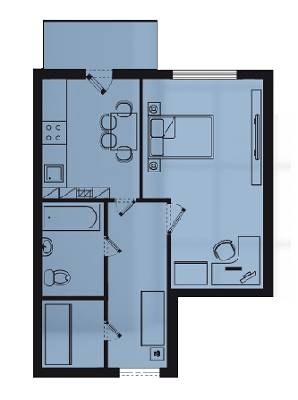 1-кімнатна 37.85 м² в ЖК Два Академіка від забудовника, Одеса