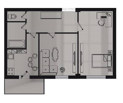 2-кімнатна 48.9 м² в ЖК Два Академіка від 19 350 грн/м², Одеса