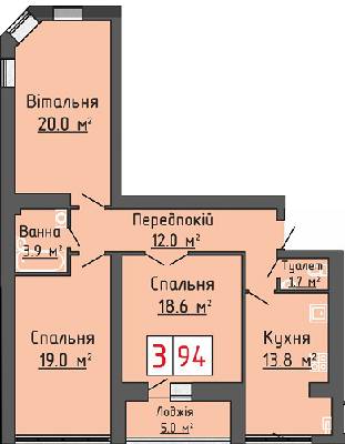 Трикімнатні в ЖК Волошковий дім