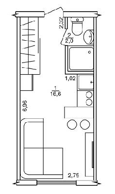 1-комнатная 18.6 м² в ЖК Воробьевы горы от 31 700 грн/м², Харьков