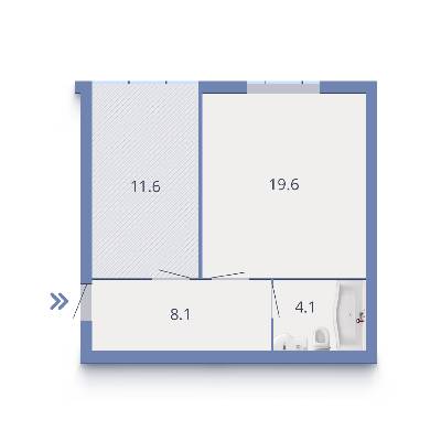 1-комнатная 43.2 м² в ЖК Пушкинский квартал от застройщика, г. Ирпень