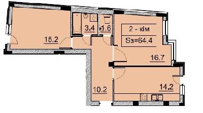 2-кімнатна 64.4 м² в ЖК Monaco від 39 300 грн/м², Львів