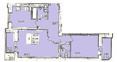 2-комнатная 64.12 м² в ЖК по бул. Боровиковського, 2/4 от застройщика, Полтава