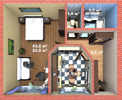 1-комнатная 43 м² в ЖК Green House от застройщика, г. Ирпень