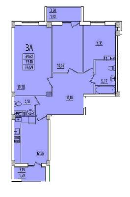 3-кімнатна 76.49 м² в ЖК Новосел від 12 500 грн/м², с. Молодіжне