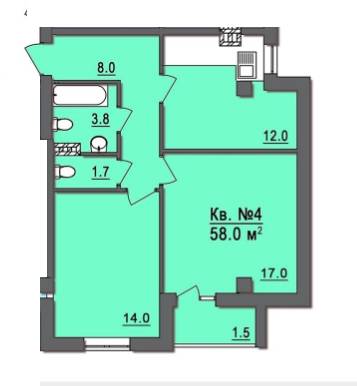 2-кімнатна 58 м² в ЖК Дім на Запорізькій від 19 000 грн/м², Одеса