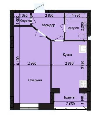 1-комнатная 41.7 м² в ЖК Дом на Подолье от 18 000 грн/м², Винница