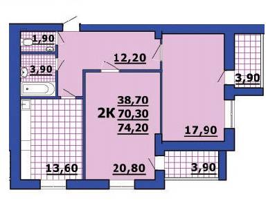 2-кімнатна 74.2 м² в ЖК на просп. 200-річчя Херсону, 36 від 10 000 грн/м², Херсон