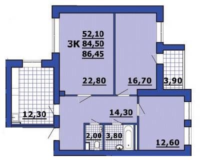 3-кімнатна 86.45 м² в ЖК на просп. 200-річчя Херсону, 36 від 10 000 грн/м², Херсон