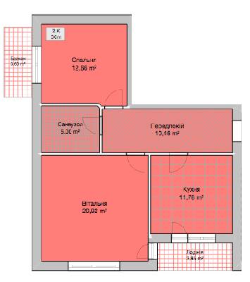 2-комнатная 66 м² в ЖК на ул. Блока от застройщика, Винница