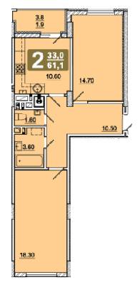 2-комнатная 61.1 м² в ЖК на ул. Под Голоском, 8 от 14 970 грн/м², Львов