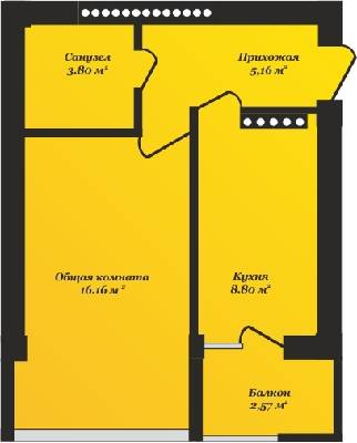 1-кімнатна 36.49 м² в ЖК Будинок на Пожарського від забудовника, Київ