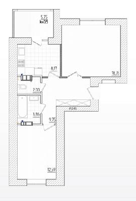 2-комнатная 57.6 м² в ЖК Акварели-2 от 14 000 грн/м², г. Вишневое