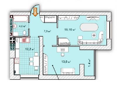 2-кімнатна 56.6 м² в ЖК Синергія 2 від 13 200 грн/м², м. Ірпінь