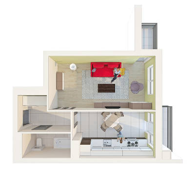 1-комнатная 44.7 м² в ЖК Марко Поло от 20 000 грн/м², Львов