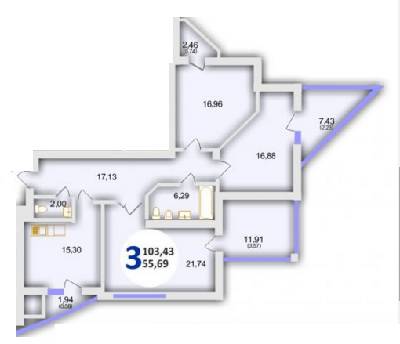 3-кімнатна 103.43 м² в ЖК Еко-дім на Стуса від 21 000 грн/м², Львів