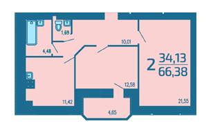 2-комнатная 71.89 м² в ЖК Родинний затишок от застройщика, Хмельницкий