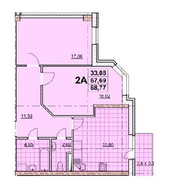 2-комнатная 68.77 м² в ЖК Дмитриевский от 16 240 грн/м², Одесса