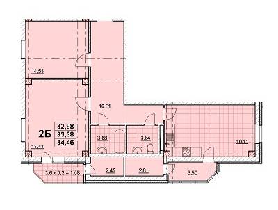 2-комнатная 84.46 м² в ЖК Дмитриевский от 16 240 грн/м², Одесса