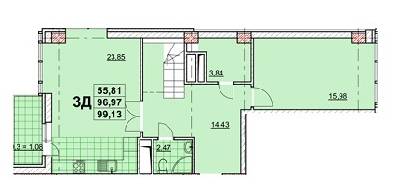 3-комнатная 99.13 м² в ЖК Дмитриевский от 17 080 грн/м², Одесса