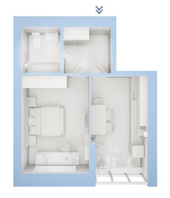 1-комнатная 34.9 м² в ЖК Фаворит от застройщика, г. Ирпень