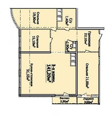 3-кімнатна 141.2 м² в ЖК Новий берег від 25 160 грн/м², Одеса