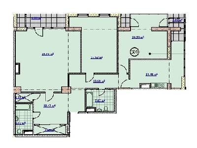 3-комнатная 186.29 м² в ЖК Новодворянский от застройщика, Днепр