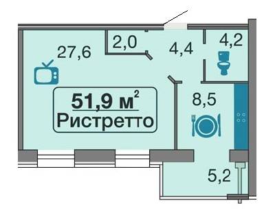 1-комнатная 51.9 м² в ЖК Днепровская Брама от 12 900 грн/м², пгт Слобожанское