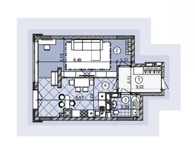 1-комнатная 51.93 м² в ЖК Deluxe от застройщика, Львов