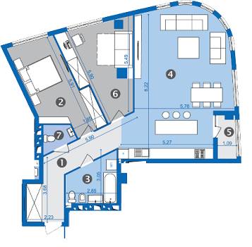 2-комнатная 100.3 м² в ЖК Парус от застройщика, Львов