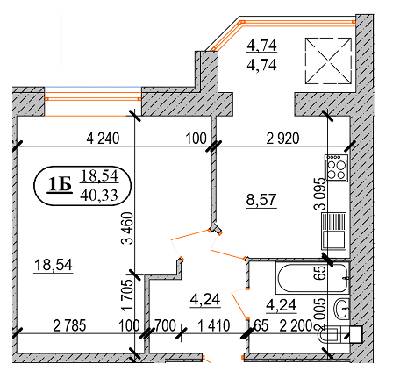 1-комнатная 40.33 м² в ЖК на ул. Василия Порика от 18 000 грн/м², Винница