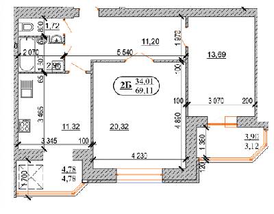 2-кімнатна 69.11 м² в ЖК на вул. Василя Порика від 18 000 грн/м², Вінниця