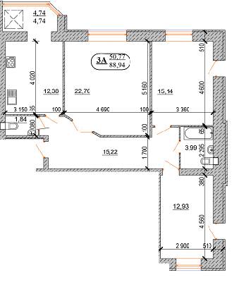 3-кімнатна 88.94 м² в ЖК на вул. Василя Порика від забудовника, Вінниця