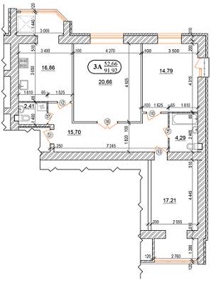 3-комнатная 91.92 м² в ЖК на ул. Замостянская (50-летия Победы), 18 от 17 500 грн/м², Винница