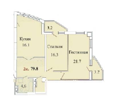 2-комнатная 79.8 м² в ЖК Одиссей от 16 000 грн/м², Одесса