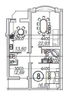 2-комнатная 72.43 м² в ЖСК Поющий фонтан от 20 000 грн/м², Одесса