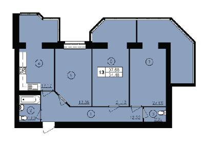 3-комнатная 97.68 м² в ЖК Юбилейный от застройщика, г. Кривой рог