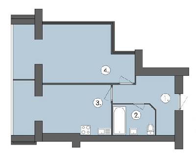 1-кімнатна 57.81 м² в ЖК Парус від 16 300 грн/м², м. Чорноморск