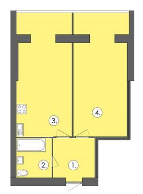 1-комнатная 62.79 м² в ЖК Парус от 16 300 грн/м², г. Черноморск
