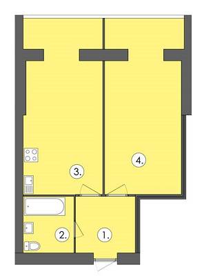 1-кімнатна 62.79 м² в ЖК Парус від 16 300 грн/м², м. Чорноморск