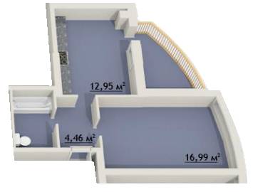 1-комнатная 41.45 м² в ЖК Успех от застройщика, Одесса