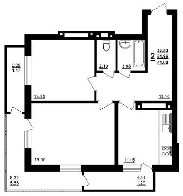 2-комнатная 71.08 м² в ЖК на ул. Семена Палия (Днепропетровская дорога) / ул. Высоцкого от 17 640 грн/м², Одесса