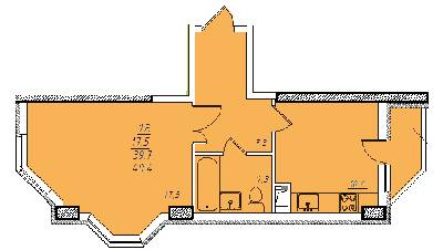 1-комнатная 40.4 м² в ЖК Романовский от застройщика, Одесса