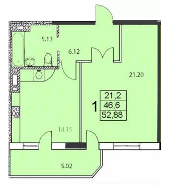 1-комнатная 52.88 м² в ЖК Вильямса от 14 500 грн/м², Одесса