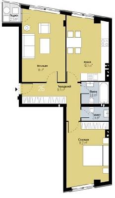 2-комнатная 67.7 м² в ЖК PARKTOWN от 15 750 грн/м², пгт Гостомель