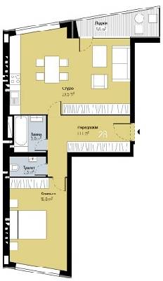 2-кімнатна 65.1 м² в ЖК PARKTOWN від 15 750 грн/м², смт Гостомель