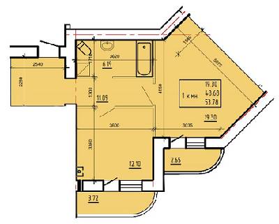 1-кімнатна 53.78 м² в ЖК на вул. Степана Тимошенко (Якіра), 7А від 12 500 грн/м², Вінниця